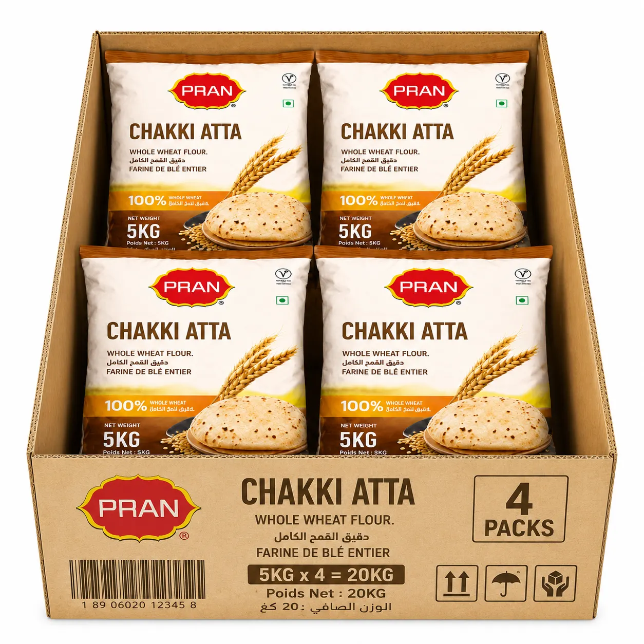 PRAN Chakki Atta - 5kg - carton