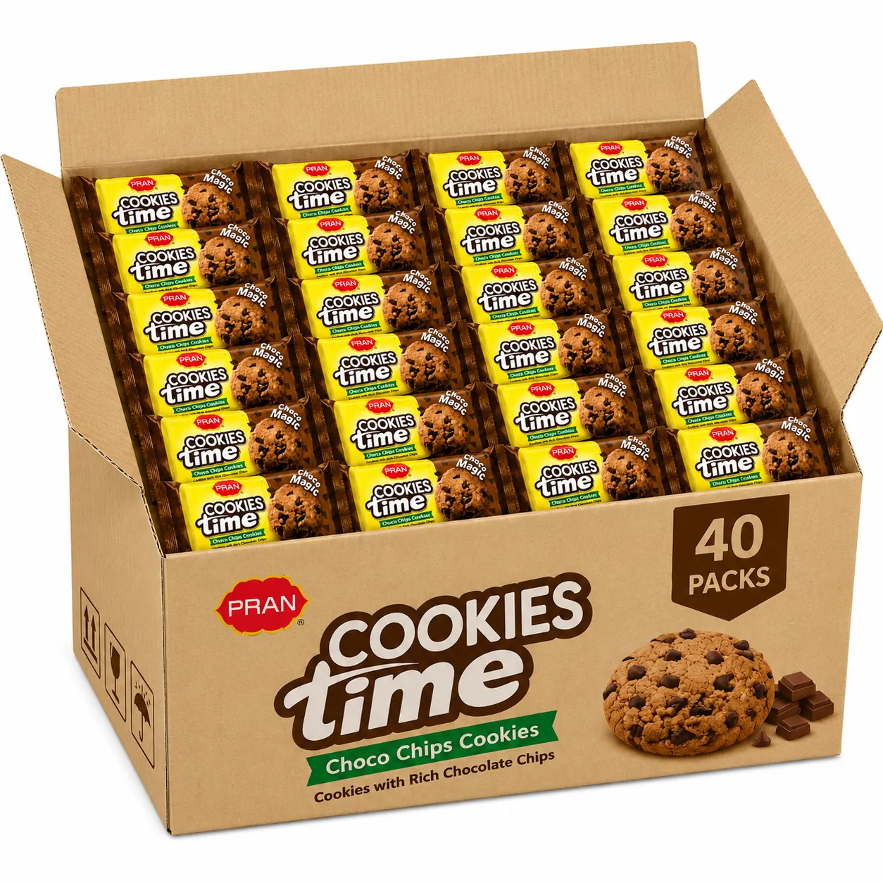 PRAN Cookies Time Choco Chips Cookies - CARTON