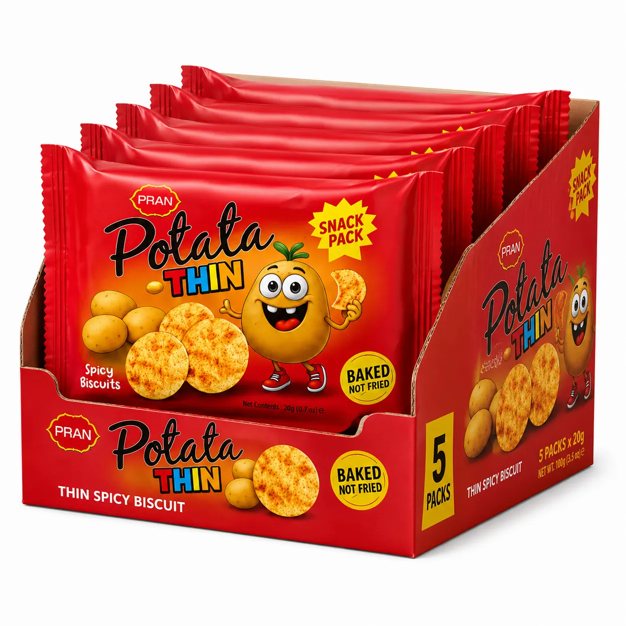 PRAN Potata - THIN SPICY FLAVOURED - BOX