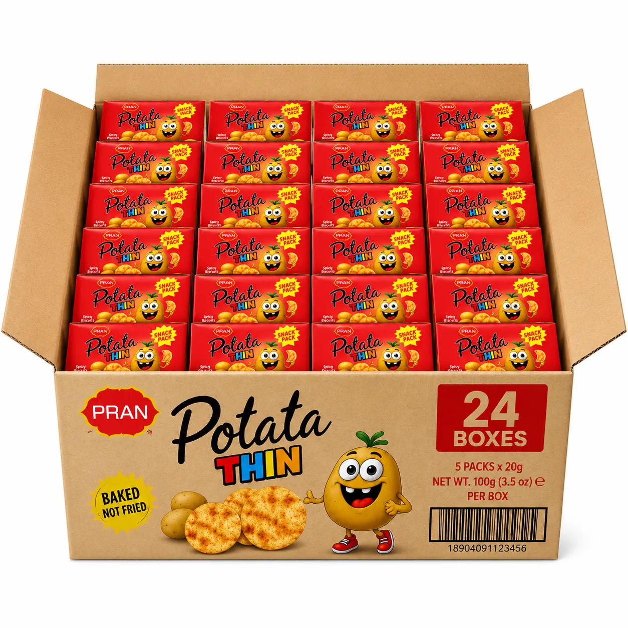 PRAN Potata - THIN SPICY FLAVOURED - CARTON