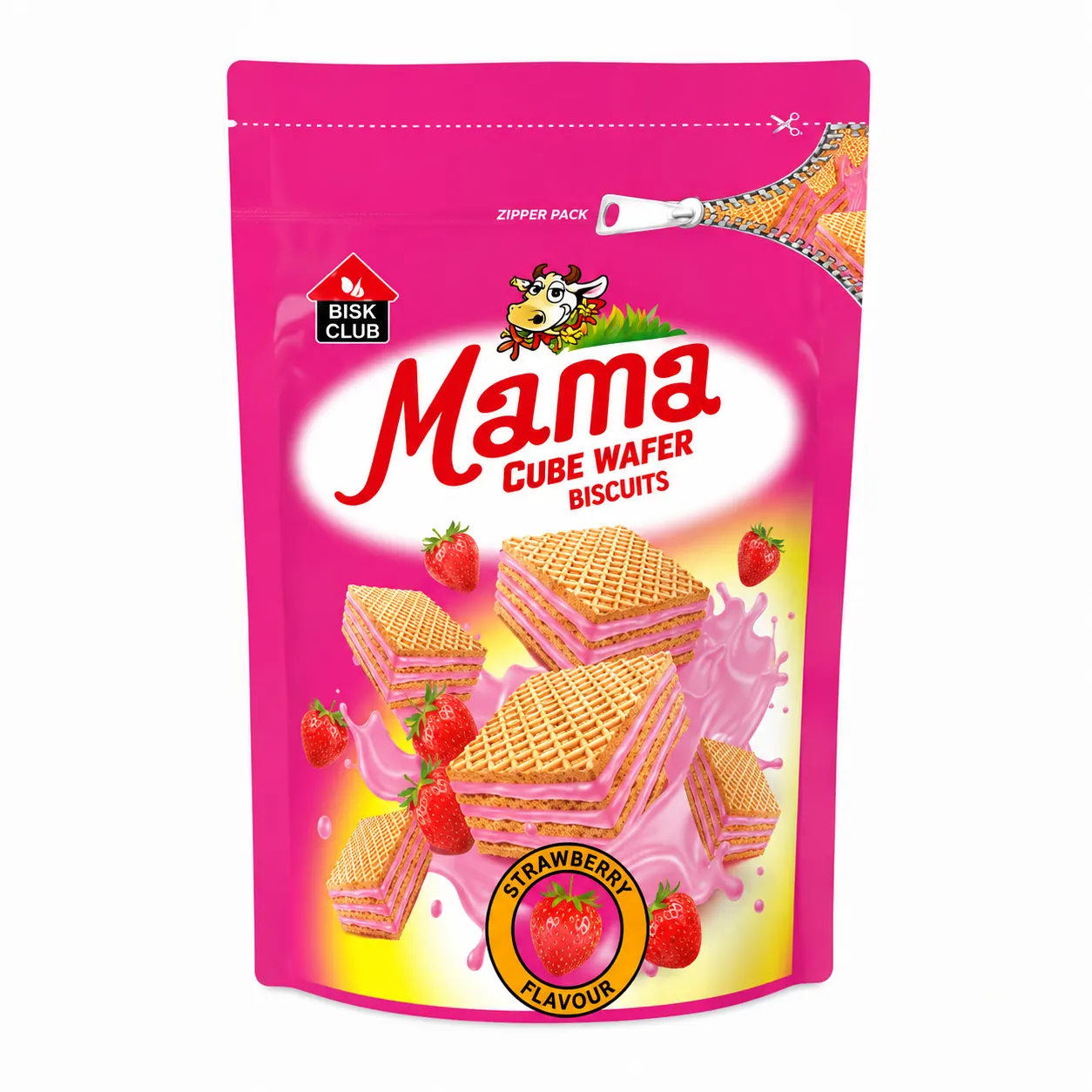 PRAN MAMA Cube Wafer Biscuit Strawberry Flavor - 100g