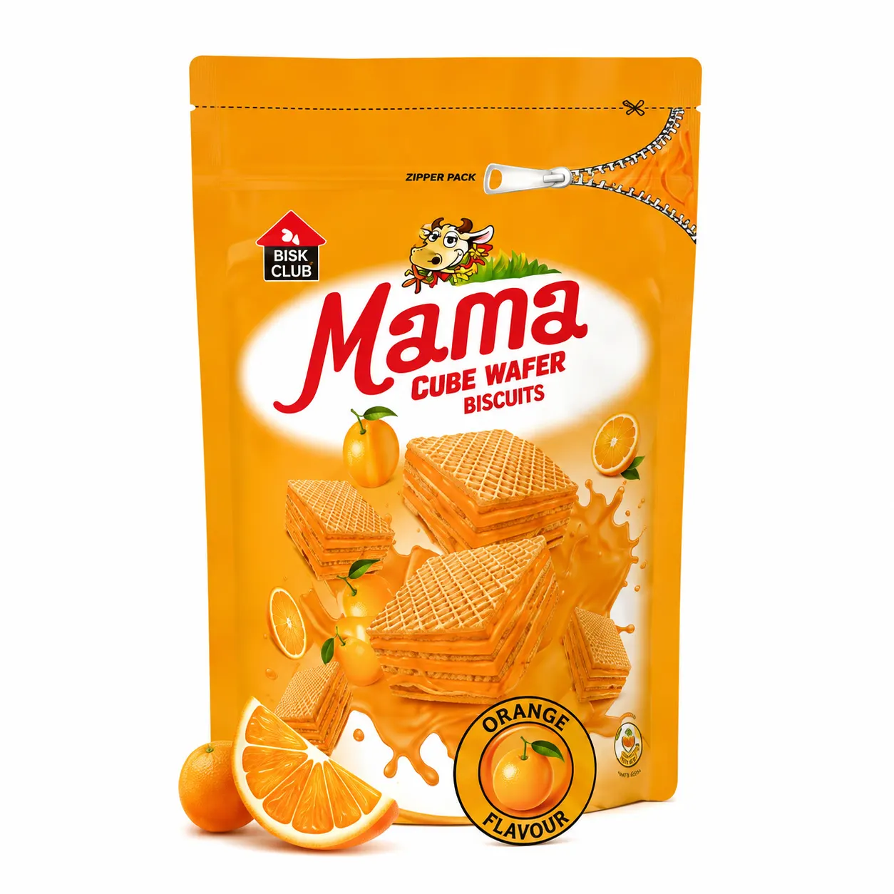 PRAN MAMA Cube Wafer Biscuit Orange Flavor - 100g