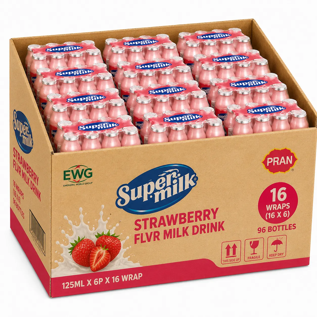 PRAN Milk Drink - Strawberry Flavor - CARTON