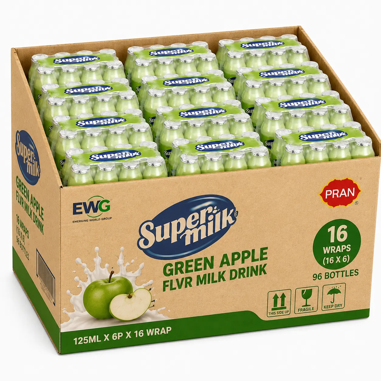 PRAN Milk Drink - Green Apple Flavor - CARTON