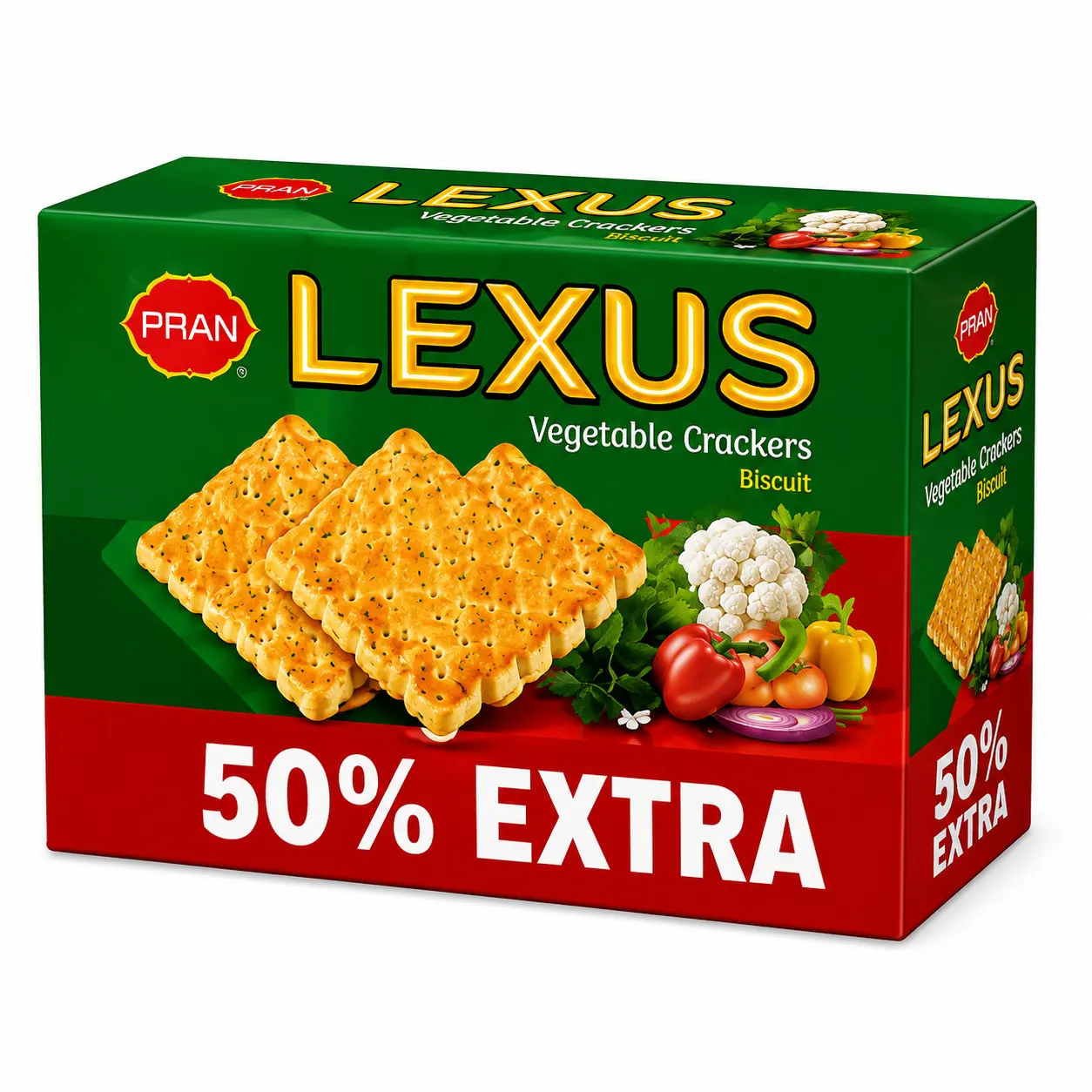 PRAN LEXUS Vegetable Crackers - BOX