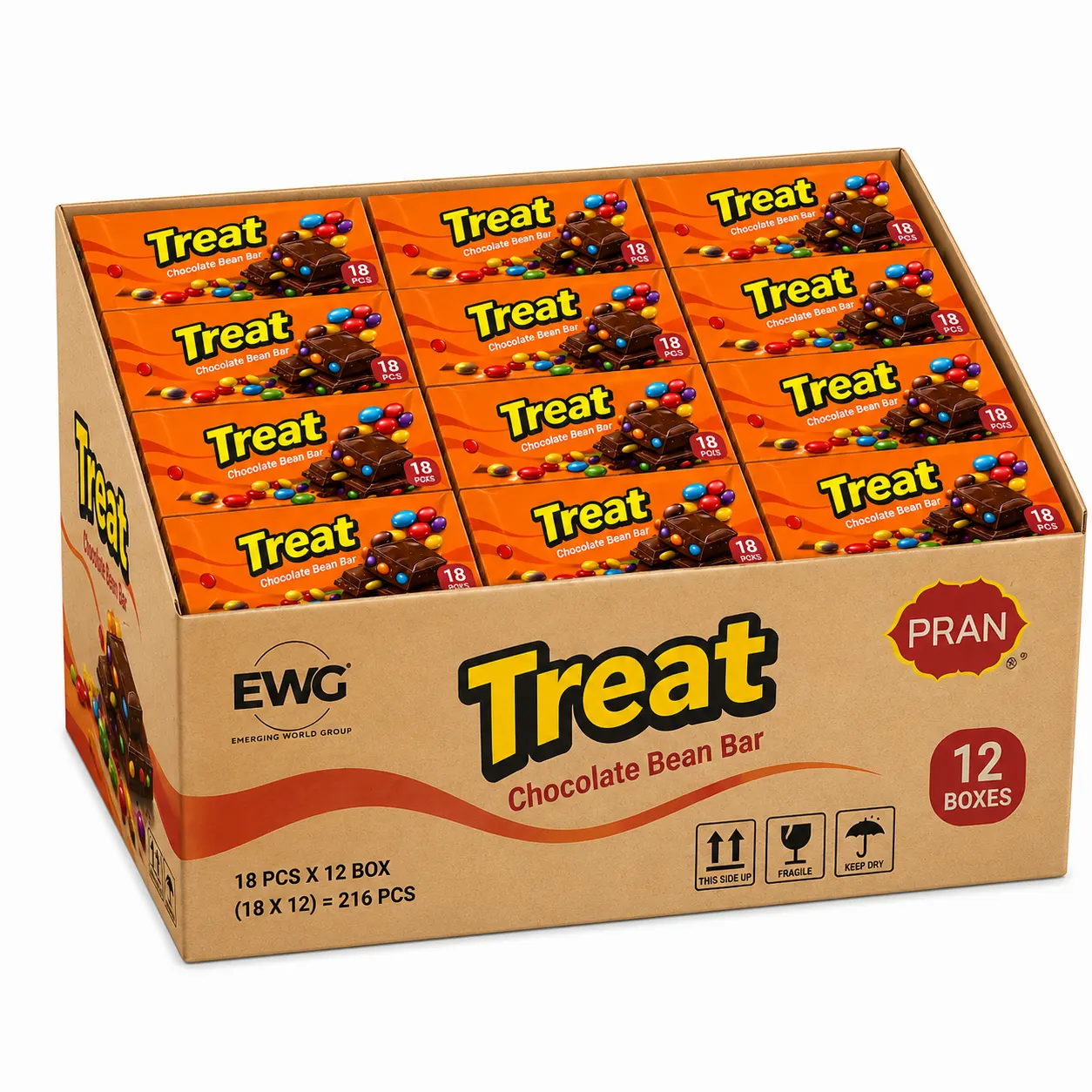 PRAN TREAT Chocolate Bean Bar - CARTON