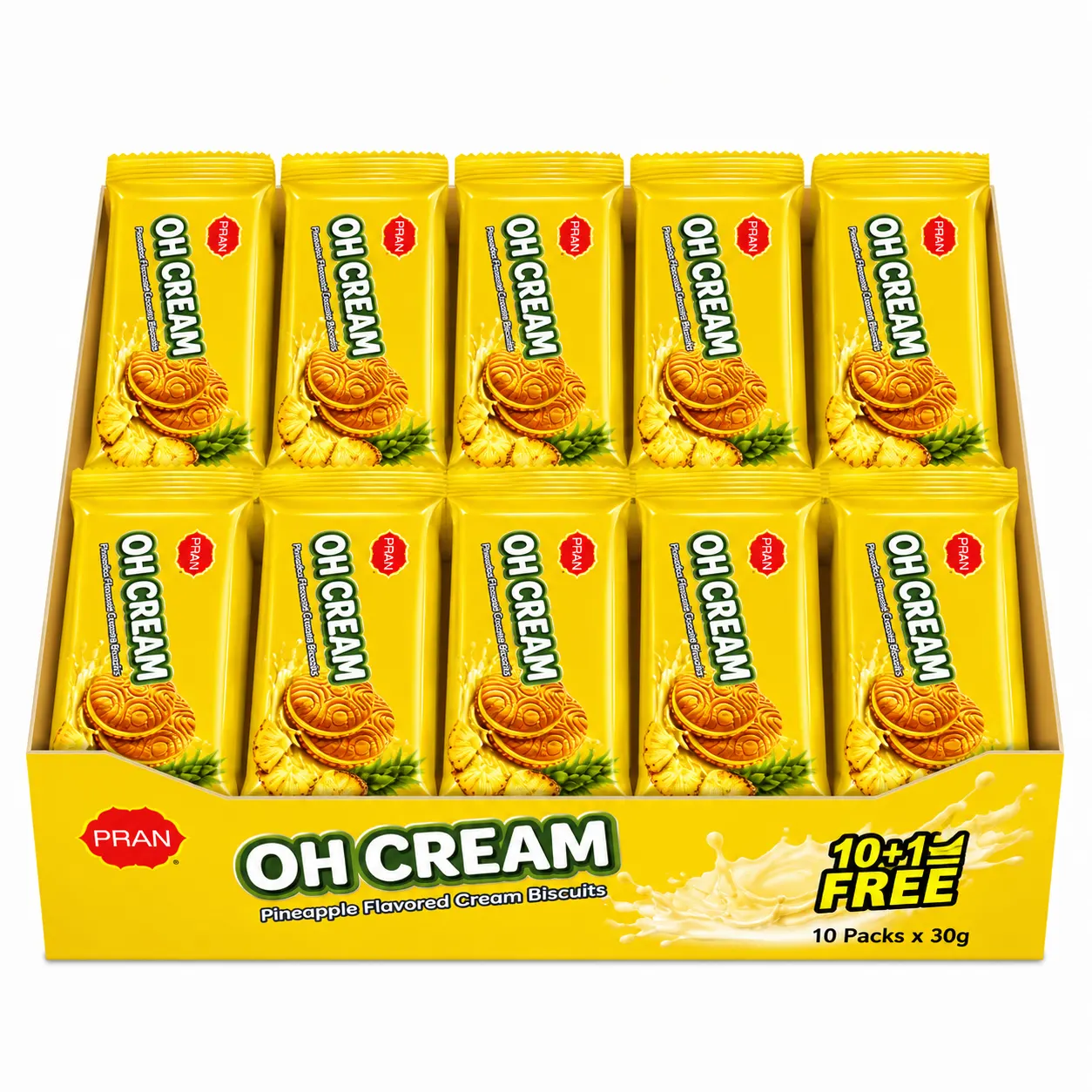 PRAN OH  CREAM Biscuits - Pineapple Flavor - BOX