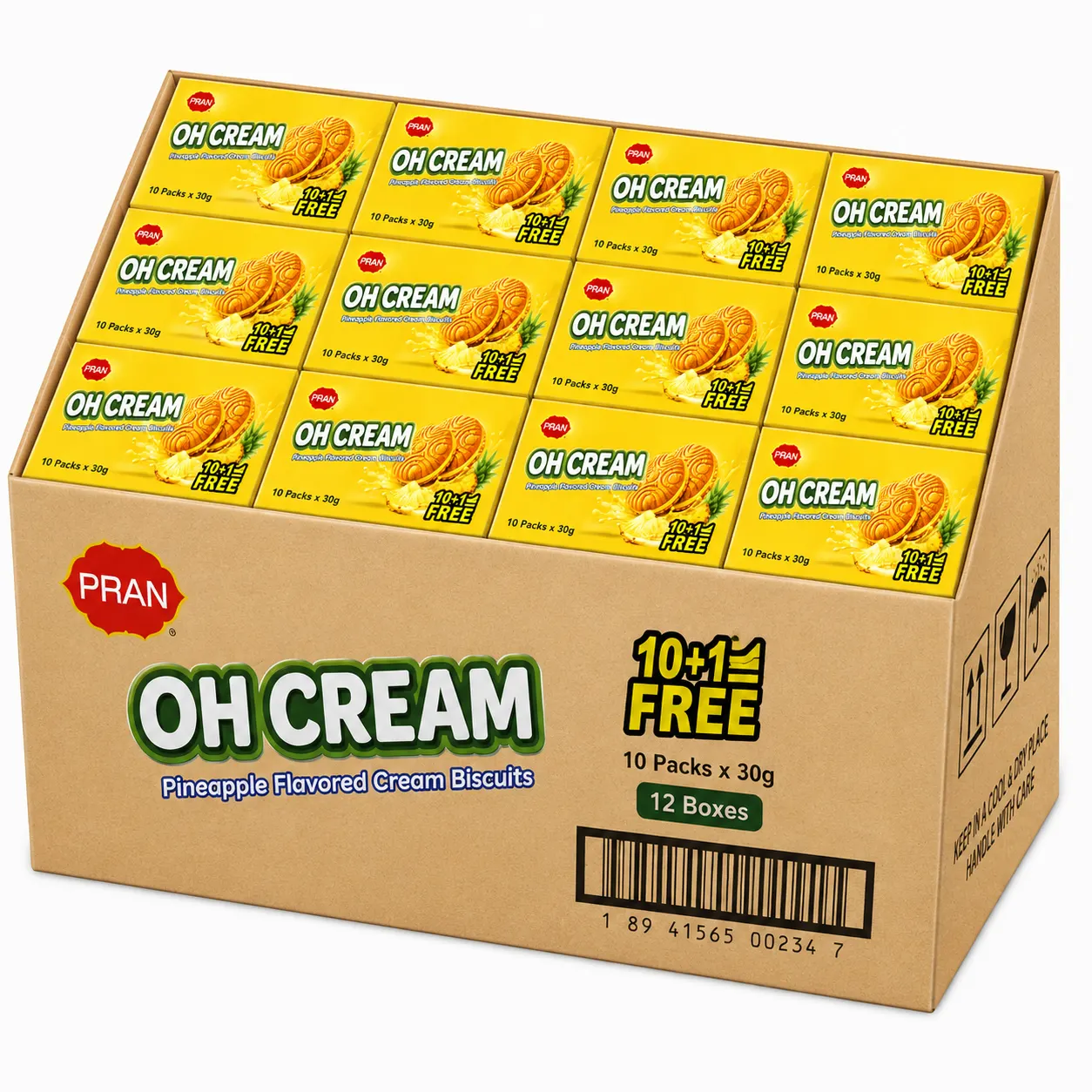 PRAN OH  CREAM Biscuits - Pineapple Flavor - CARTON