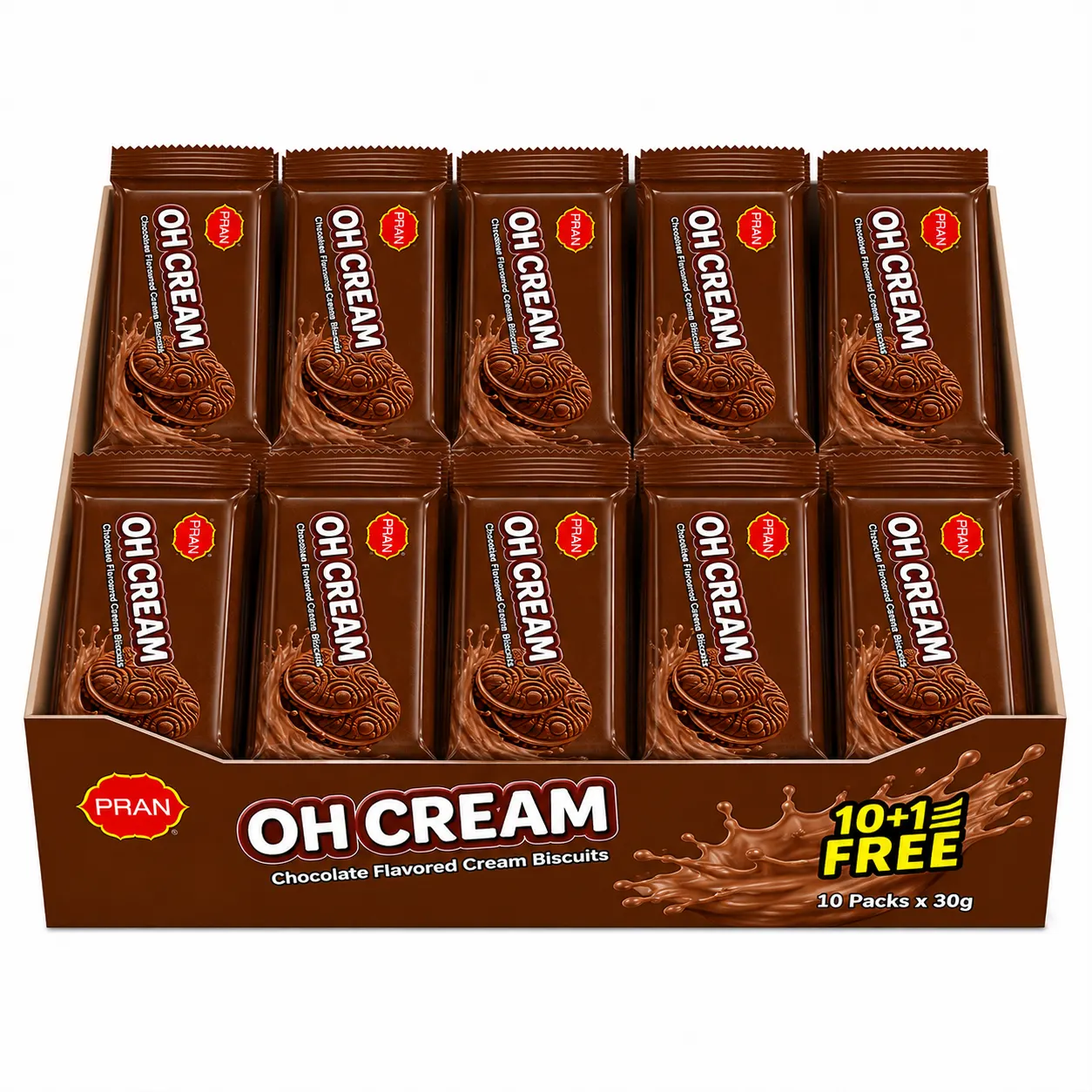 PRAN OH  CREAM Biscuits - Chocolate Flavor - BOX