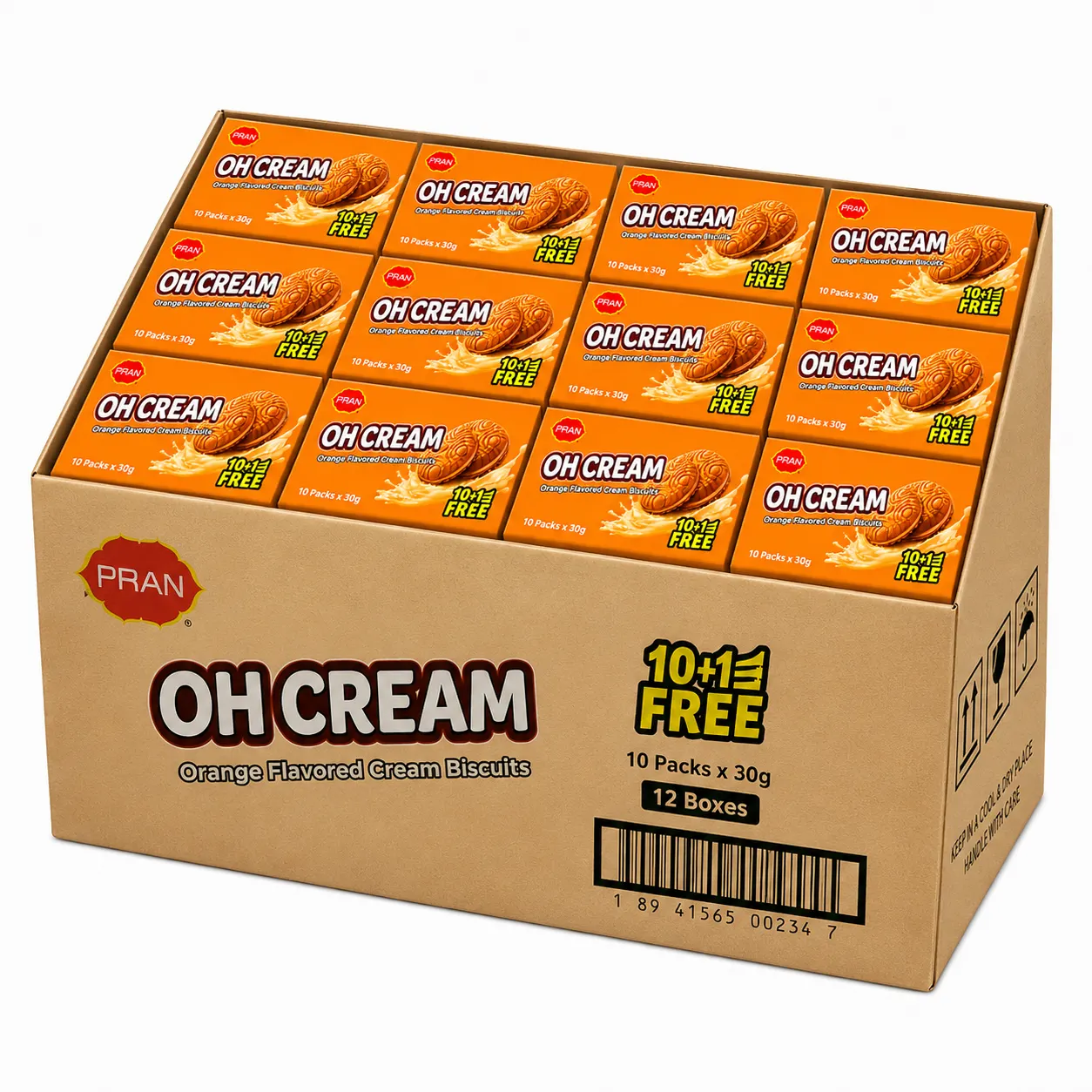 PRAN OH  CREAM Biscuits - Orange Flavor - CARTON