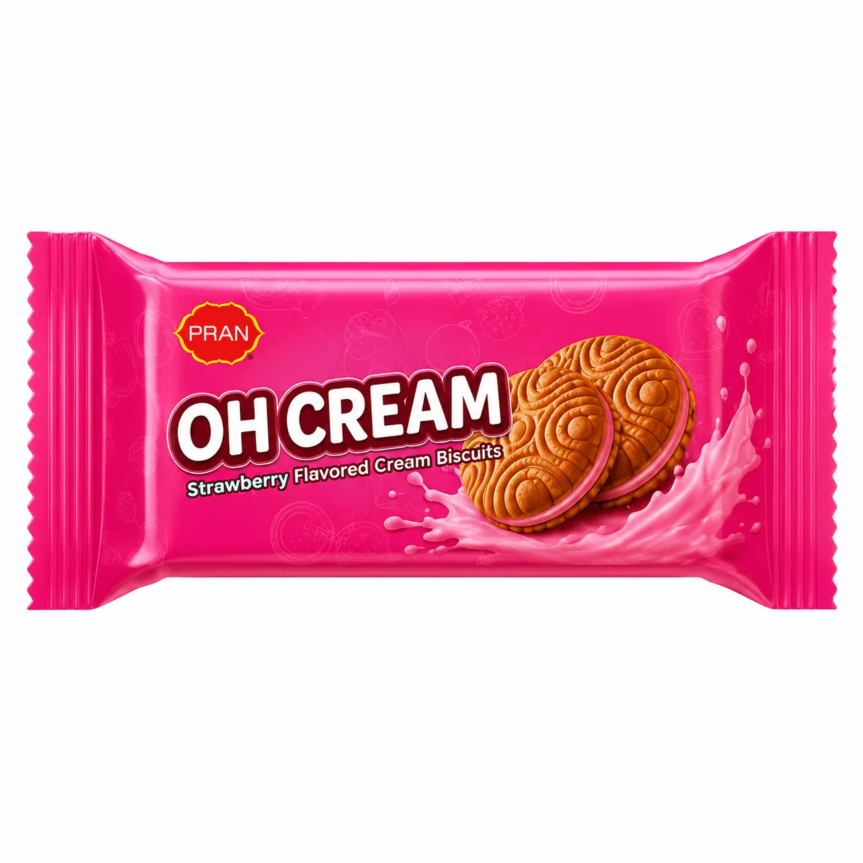 PRAN OH  CREAM Biscuits - Strawberry Flavor
