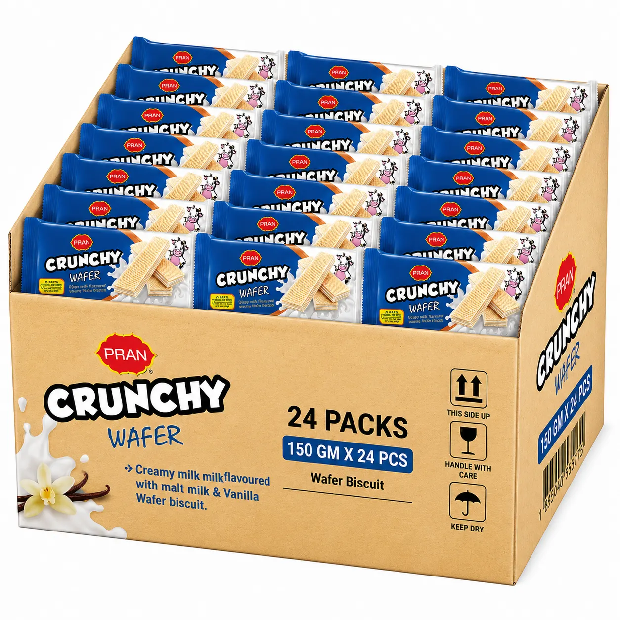 PRAN Crunchy Wafer - Milk & Vanilla FLAVOR - CARTON