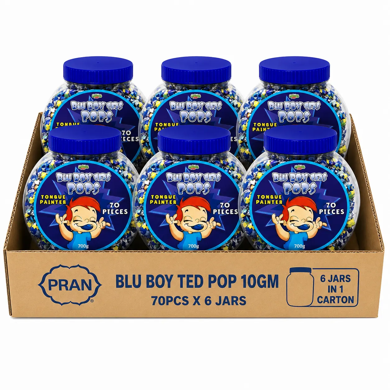 PRAN Blu Boy Ted LOLLIPOP - JAR CARTON