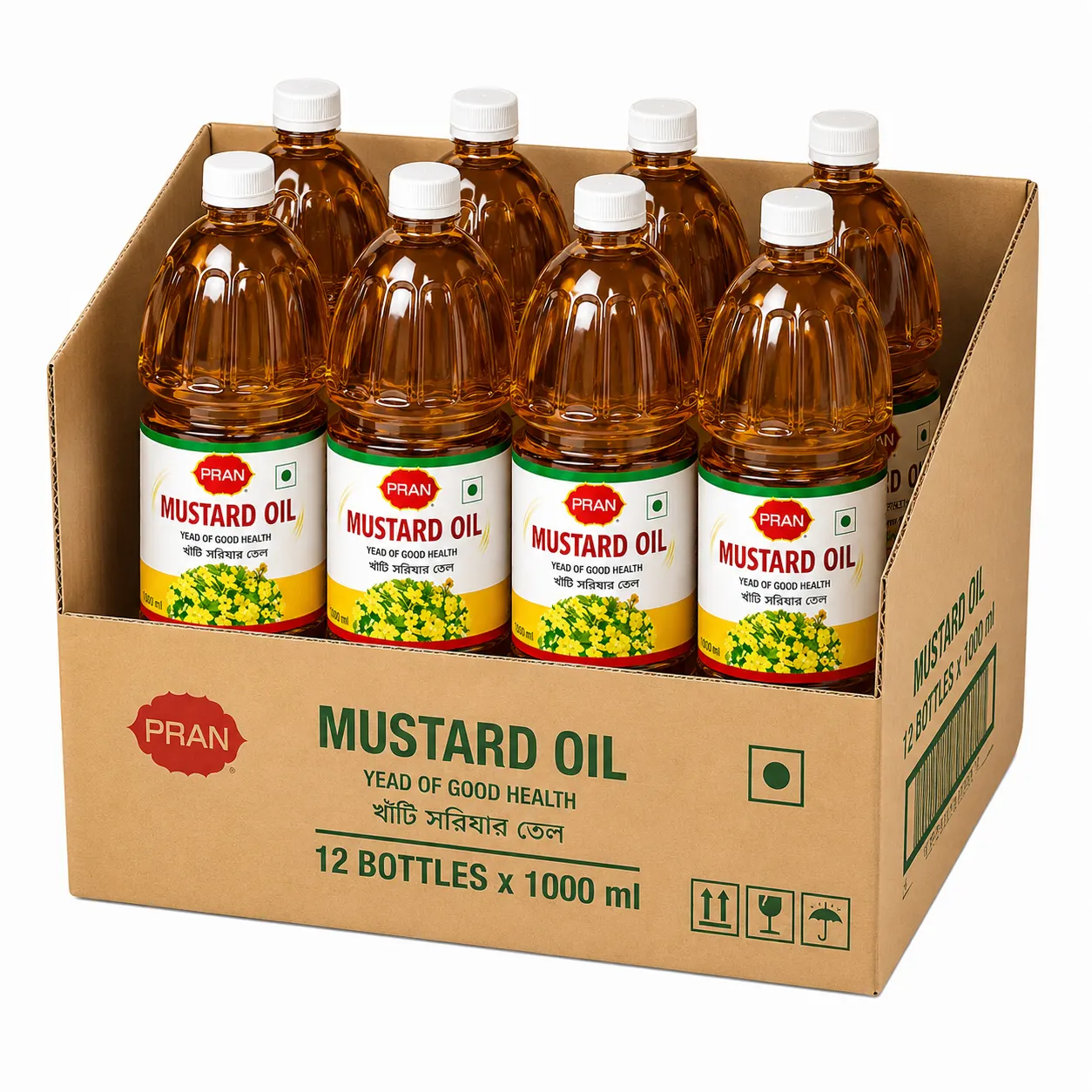 PRAN Mustard Oil - 1 LITER - CARTON