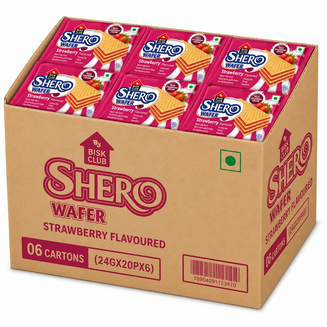 PRAN SHERO Wafer Strawberry Flavour - CARTON