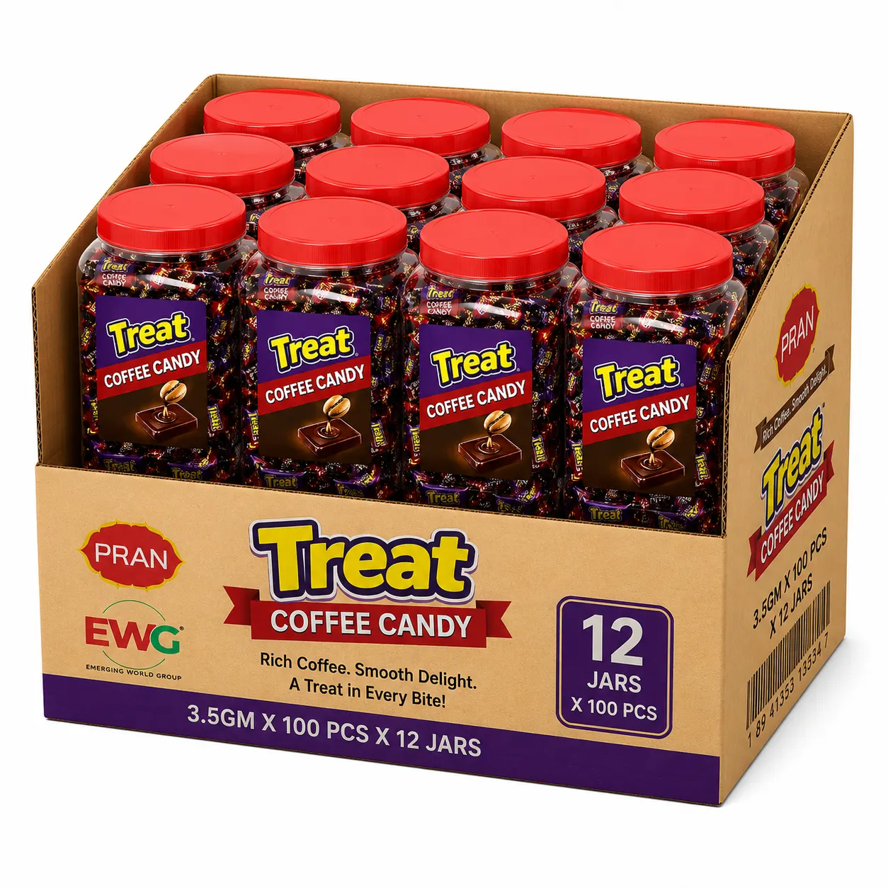 PRAN TREAT COFFEE CANDY - JAR CARTON