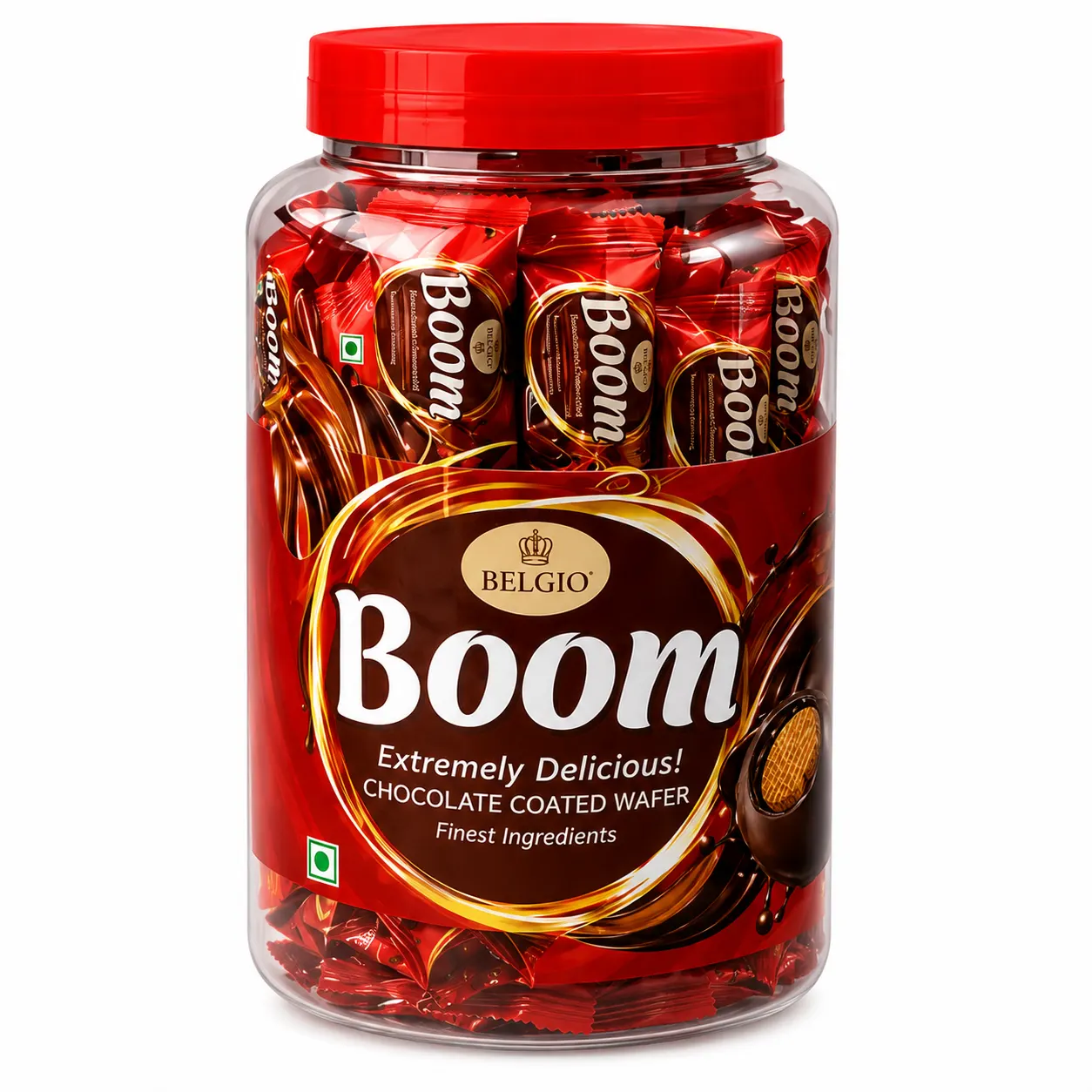 PRAN BELGIO BOOM CHOCOLATE COATED WAFER - JAR