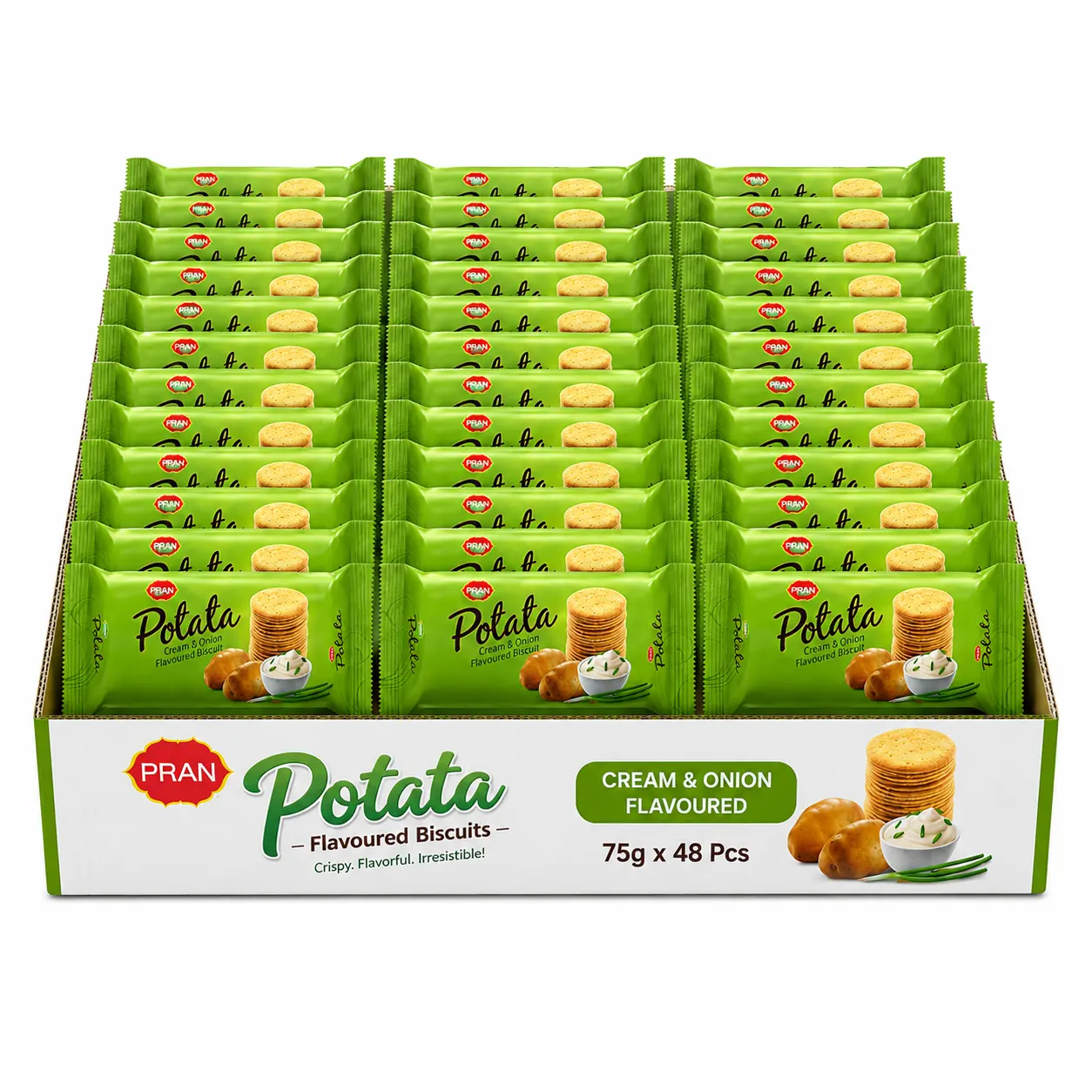 PRAN Potata - CREAM & ONION FLAVOURED - CARTON