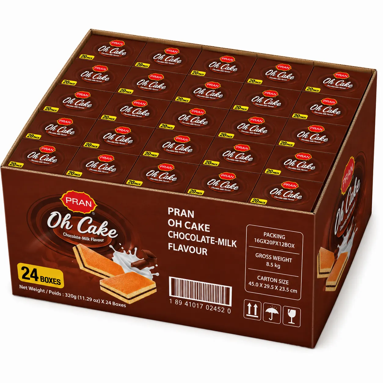 PRAN OH CAKE CHOCOLATE MILK FLAVOUR - CARTON