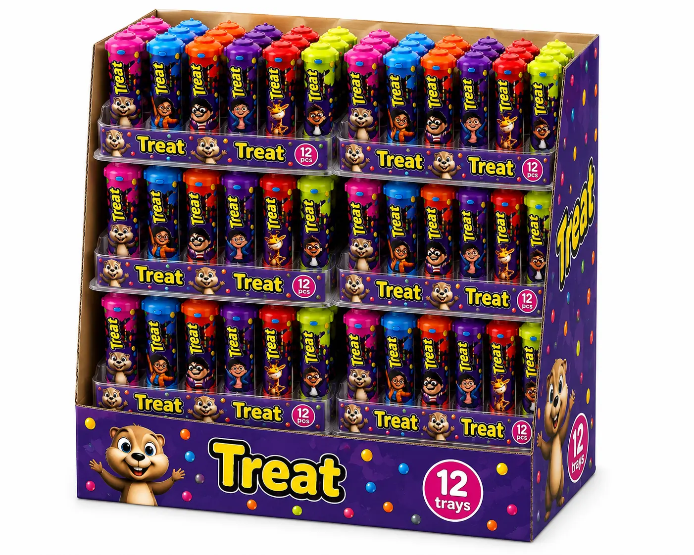 PRAN Treat Chocolate Bean Tube - CARTON