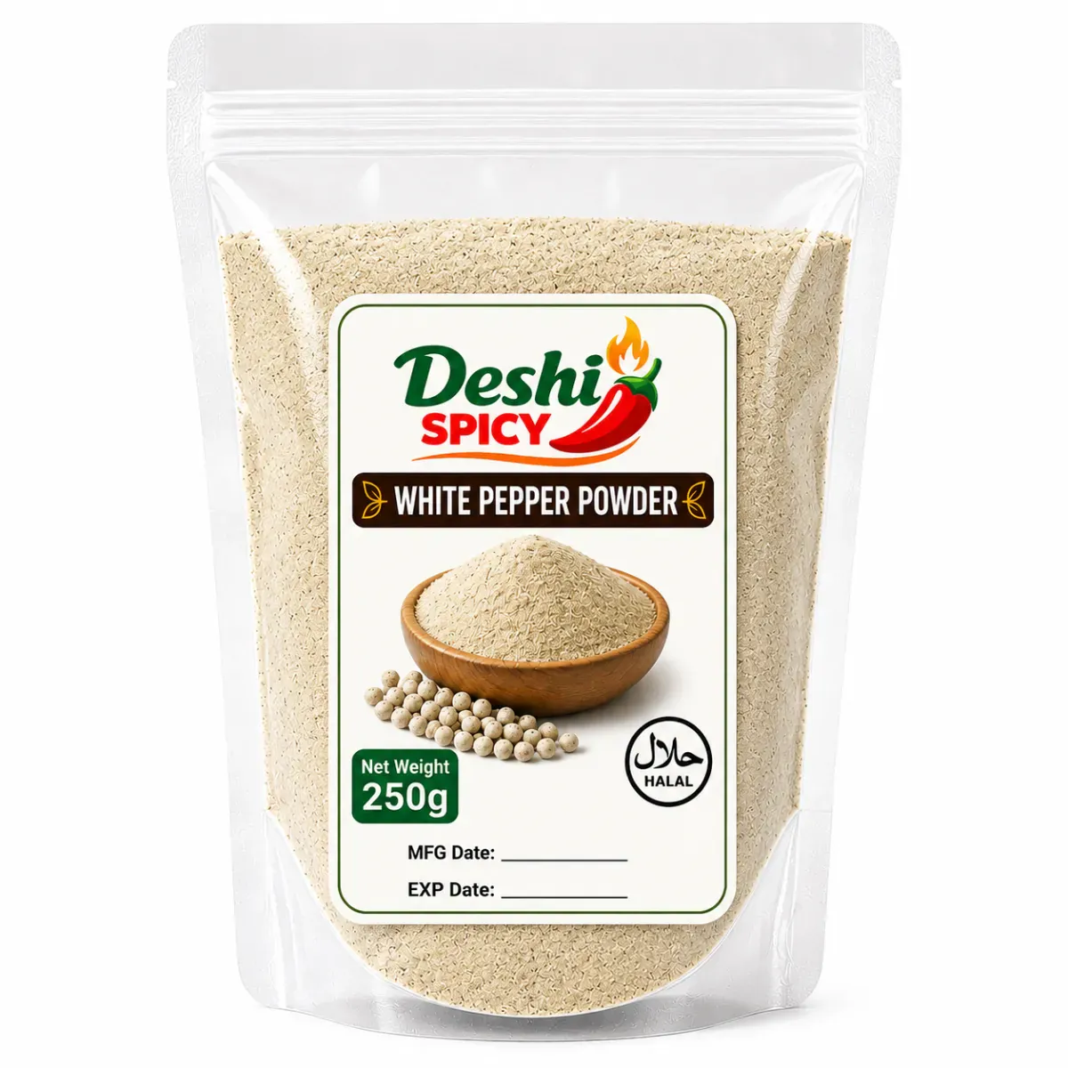 White Pepper Powder - 250 Gram