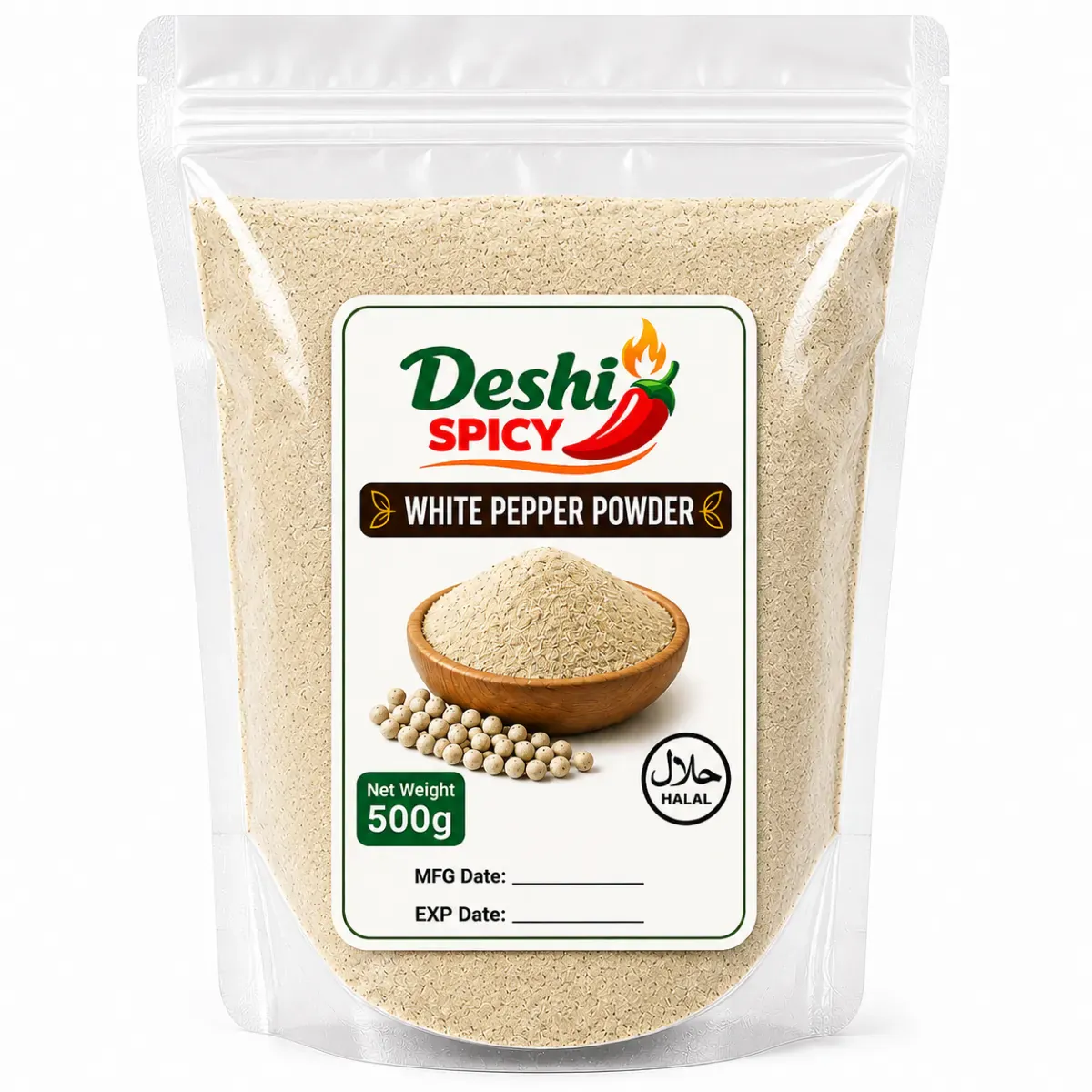 White Pepper Powder - 500 Gram