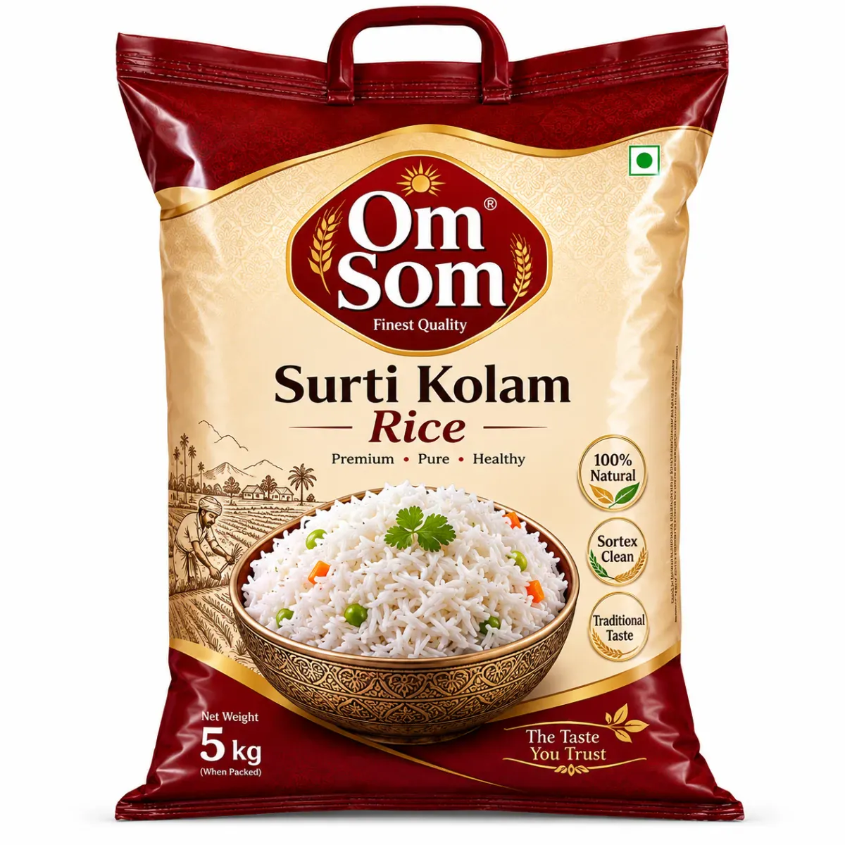 Om Som - Surti Kolam Rice, 5 kg