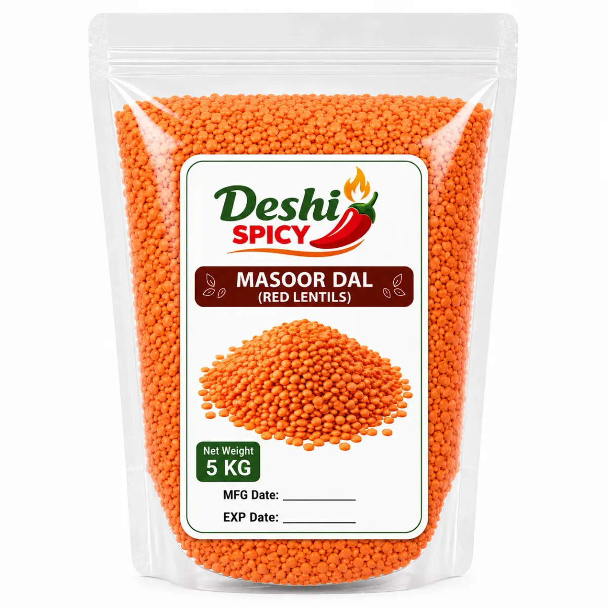 DS Masoor Dal (Red Lentils), 5 Kg